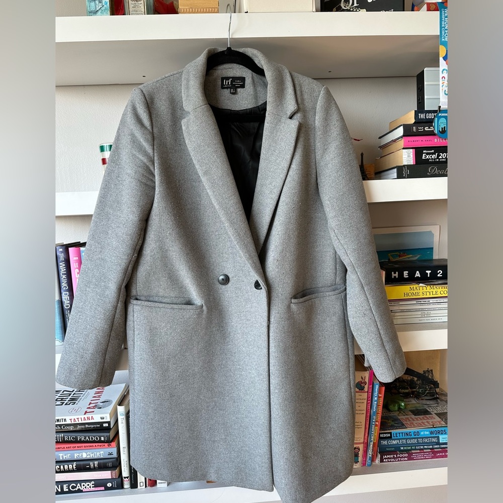 COPY - Zara TRF Wool Blend Women’s Gray Medium-Length Coat Size Large